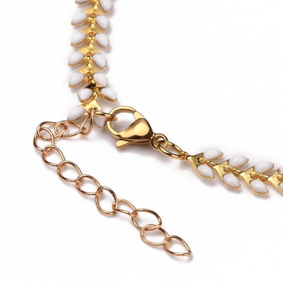 NWOT Cobs link Chain enamel and gold bracelet Extendable Mix & Match 2/$10 - Picture 4 of 5